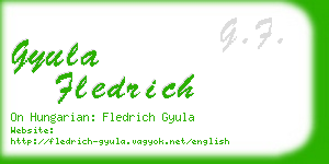 gyula fledrich business card